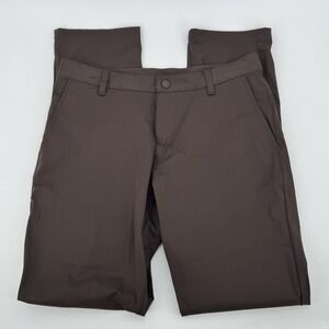 RHONE Commuter Pants Mens 33 Brown Slim Fit Performance Stretch Travel Golf Work